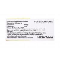 Generic Priligy, Poxet-90, Dapoxetine Tablet, box side view, contents of each tablet, storage instructions, warning label, 10x10
