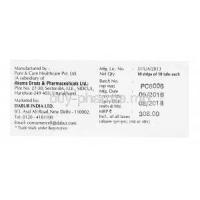 Chlorpheniramine Maleate/ Paracetamol/ Phenylephrine Hcl, 10 tabs, Nozee, box side presentation with information, manufactured and marketed by, exp date, batch no