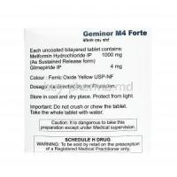 Geminor M Forte 4mg, Glimepiride and Metformin doasge