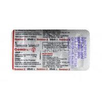Geminor, Glimepiride 2mg tablets back