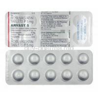 Arvast, Rosuvastatin 5mg tablets