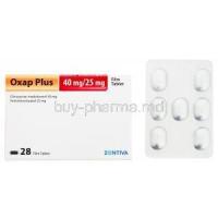 Oxap Plus 40mg/25mg, 28 tablets, Zentiva, box and blister pack