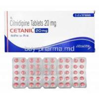 Cetanil, Cilnidipine 20mg box and tablets