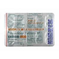 Ekovir, Acyclovir 800mg tablet back