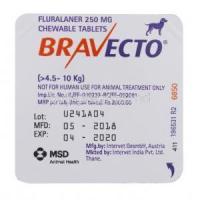 Bravecto Chewable for Dogs 4.5-10kg tablet back