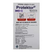 PROTEKTOR O for cats,  Spot on upto 8kgs, Fipronil, 0.50ml, Box information, Storage, Mfg and Exp date
