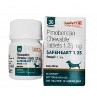 SAFEHEART 1.25, Pimobendan 1.25mg, Chewable tablet, Box and bottle