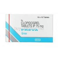 Preva, Clopidogrel, 75 mg, Tablet, box