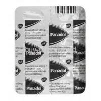Panadol Extra, Paracetamol 500mg and Caffeine 65mg tablet back