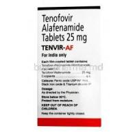 Tenvir AF, Tenofovir Alafenamide 25 mg, Cipla, Box information, Dosage, Storage