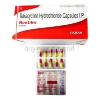 Restilin, Tetracycline 250mg, capsule, Vikram, Box, Blisterpack information