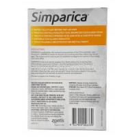 Simparica Chwable for Dogs(Orange), Sarolaner 10mg, For Small Dogs 5.1-10kg 20mg 3 Chewable tabs, copyZoetis, Box information, Manufacturer