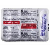 Ranolaz OD, Ranolazine 1000 mg, Torrent Pharma, Blisteroack information