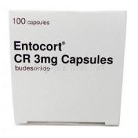 Entocort CR, Budesonide 3mg, Capsule, Tillotts Pharma, Box top view