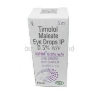 Iotim Eye Drops, Timolol Maleate 0.5%, Eye Drops 5mL, Box front view