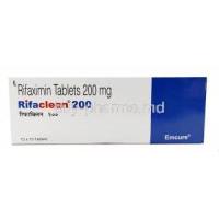 Rifaclean 200, Rifaximin 200 mg, Emcure Pharmaceuticals Ltd, Box front view