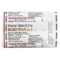 Bosentas, Bosentan 62.5 mg,Cipla, blisterpack information