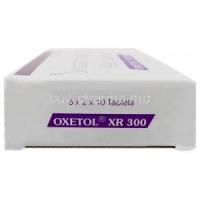 Oxetol XR 300, Oxcarbazepine 300 mg, Sun Pharmaceutical Industries Ltd, Box side view