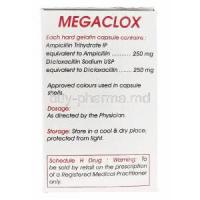 Megaclox, Generic  Megapen,  Ampicillin 250mg and Dicloxacillin 250mg Box Information