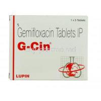 G-Cin, Generic  Factive, Gemifloxacin 320 mg box