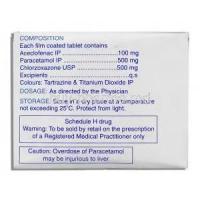 Arflur MR, Aceclofenac/ Paracetamol/ Chlorzoxazone  box composition