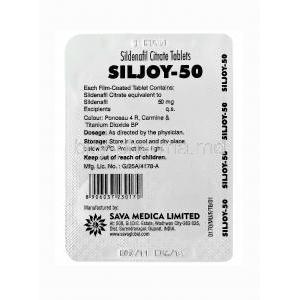 Siljoy-50, Sildenafil Citrate 50mg Tablet Strip Manufacturer Sava Medica