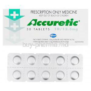 Accuretic, Quinapril 10mg and Hydrochlorothiazide 12.5mg
