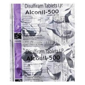 Alconil-500, Generic Antabuse, Disulfiram 500mg Tablet Blister Pack