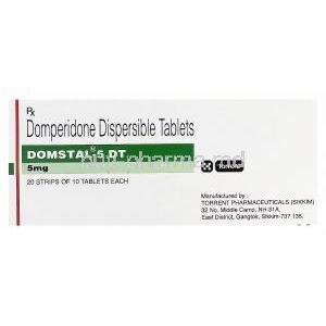 Domstal-5 DT, Generic Motilium, Domperidone 5mg Dispersible Tablet Box
