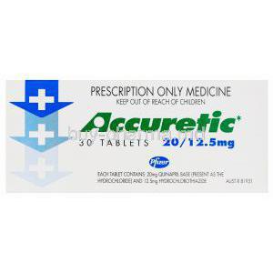 Accuretic, Quinapril 20mg and Hydrochlorothiazide 12.5mg Box