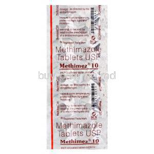 Methimez 10, Generic Tapazole, Methimazole 10mg Blister Pack Information