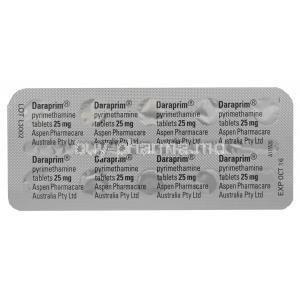 Daraprim, Pyrimethamine 25mg Tablet Strip Expiry
