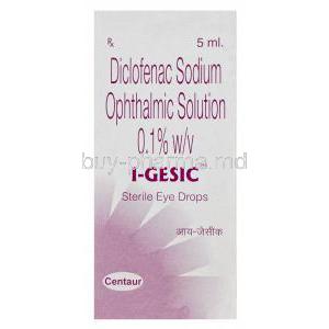 I-Gesic Eye Drops, Generic Voltaren, Diclofenac Sodium Ophthalmic Solution 0.1% 5ml Box