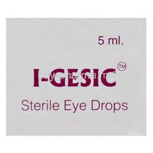 I-Gesic Eye Drops, Generic Voltaren, Diclofenac Sodium Ophthalmic Solution 0.1% 5ml Box Top