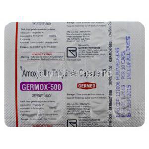 Germox-500, Generic Amoxil, Amoxycillin 500mg Capsule Strip Information