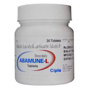 Abamune-L, Generic Kivexa, Abacavir 600mg and Lamivudine 300mg Bottle