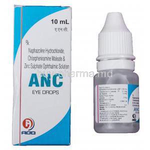 ANC Eye Drops, Generic Andre, Naphazoline Hcl 0.56mg, Chlorpheniramine Maleate 0.1mg, Zinc Sulphate 1.2mg Ophthalmic Solution 10ml