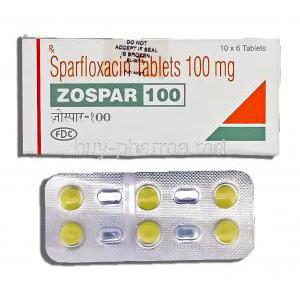 Zospar, Generic  Zagam,  Sparfloxacin 100 Mg Tablet (FDC)
