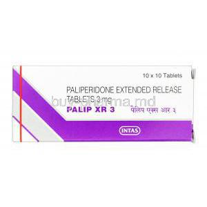 Palip XR 3,  Generic Invega, Paliperidone XR 3mg box