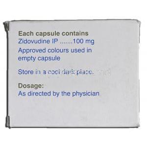 Zidovir, Zidovudine, 100 mg, Box description