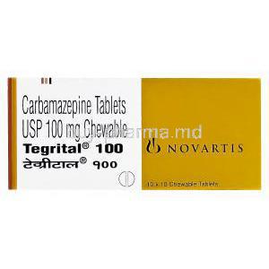 Tegrital, Carbamazepine 100mg Chewable Tablet Box