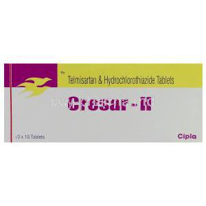 Cresar-H, Telmisartan 40mg and Hydrochlorothiazide 12.5mg Box