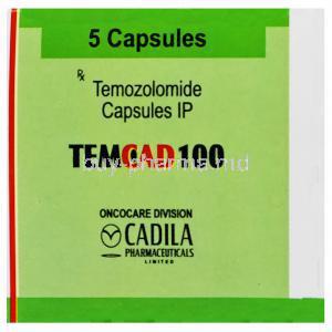 TEMCAD, Temozolomide 100mg Box Top