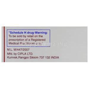 Doxacard, Doxazosin Mesylate 4 mg Tablet Cipla Box warning