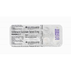Fenopaz, Solifenacin Succinate 5mg blister pack information