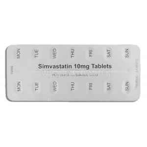 Simvastatin, Simvastatin 10mg Tablet Strip