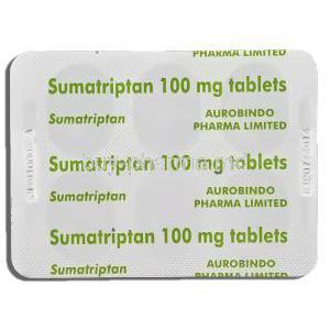 Sumatriptan, Sumatriptan 100 mg packaging