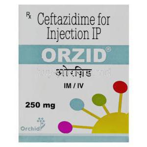Orzid, Ceftazidime Injection 250 mg Box