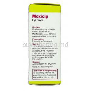 Moxicip, Moxifloxacin Hcl 0.5% 5 ml Ophthalmic Solution (Cipla) Compostion