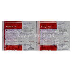 Cynomycin, Minocycline 50 mg Capsules (Wyeth)  composition